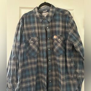 Carhart Men’s Relaxed Fit Button Down Plaid Shirt XL